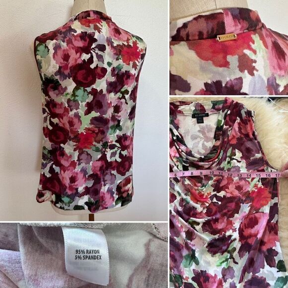 St. John Floral Cowl Neck Tank P - Picture 3 of 3